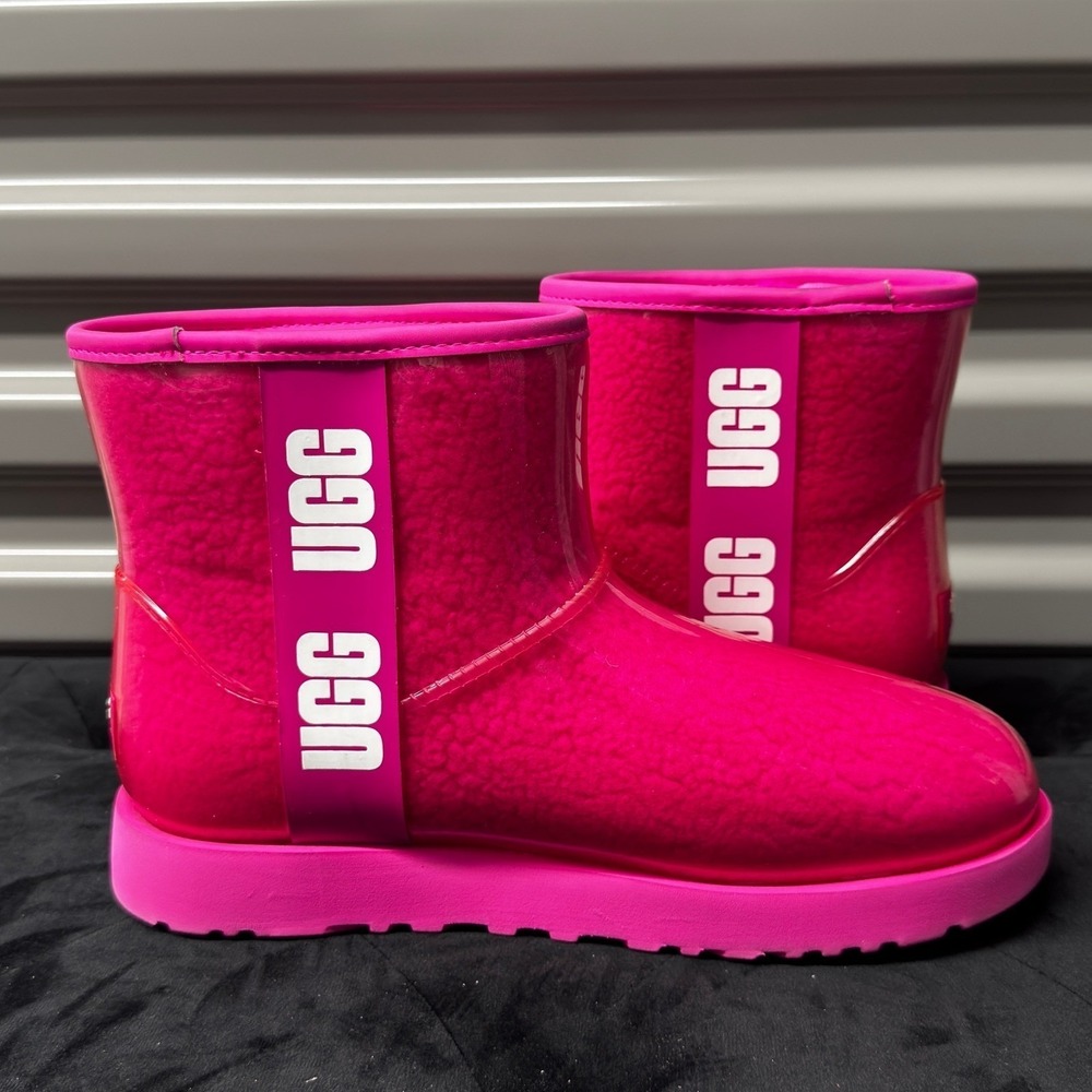 UGG Classic Clear Mini Rock Rose Pink Waterproof Boots 1113190 Womens 8 - Picture 4 of 8